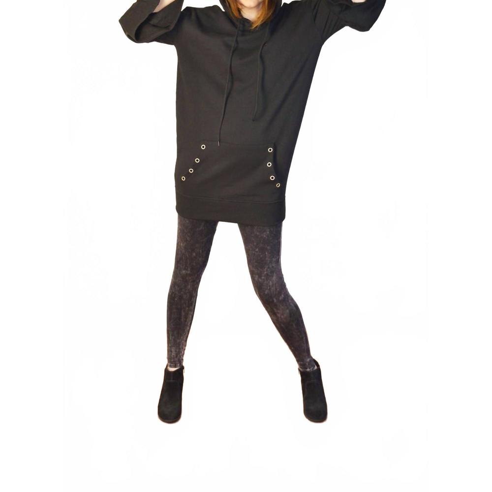 NEW TOUGH LUV bell sleeve hoodie in black